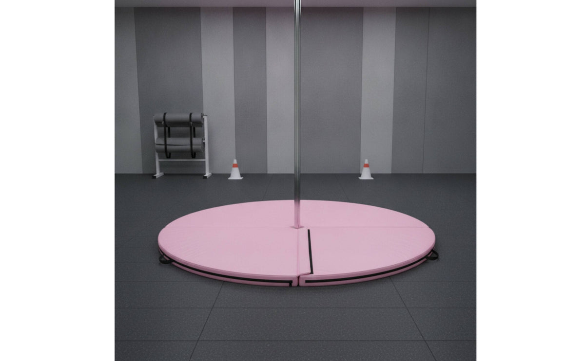Round Exercise Mat Four-Fold Folding Exercise Mat Carrying Handles