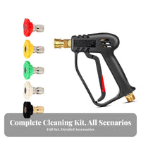 1/4 Inch Quick Connect Foam Cannon Kit 5 Nozzle Tips Pressure Washer Foam Cannon Heavy Duty Brass Core for Driveway Cleaning