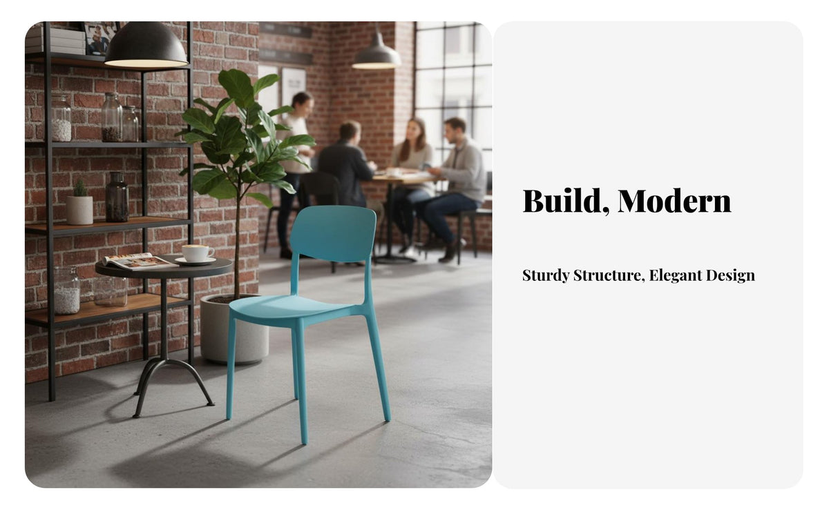 Easy to Clean Modern Plastic Chair Space-Saving Stackable Dining Chair Sturdy Household Furniture Heavy Duty for Homeowners, Restaurant Owners, Event Planners, Cafe, Living Room, Classroom