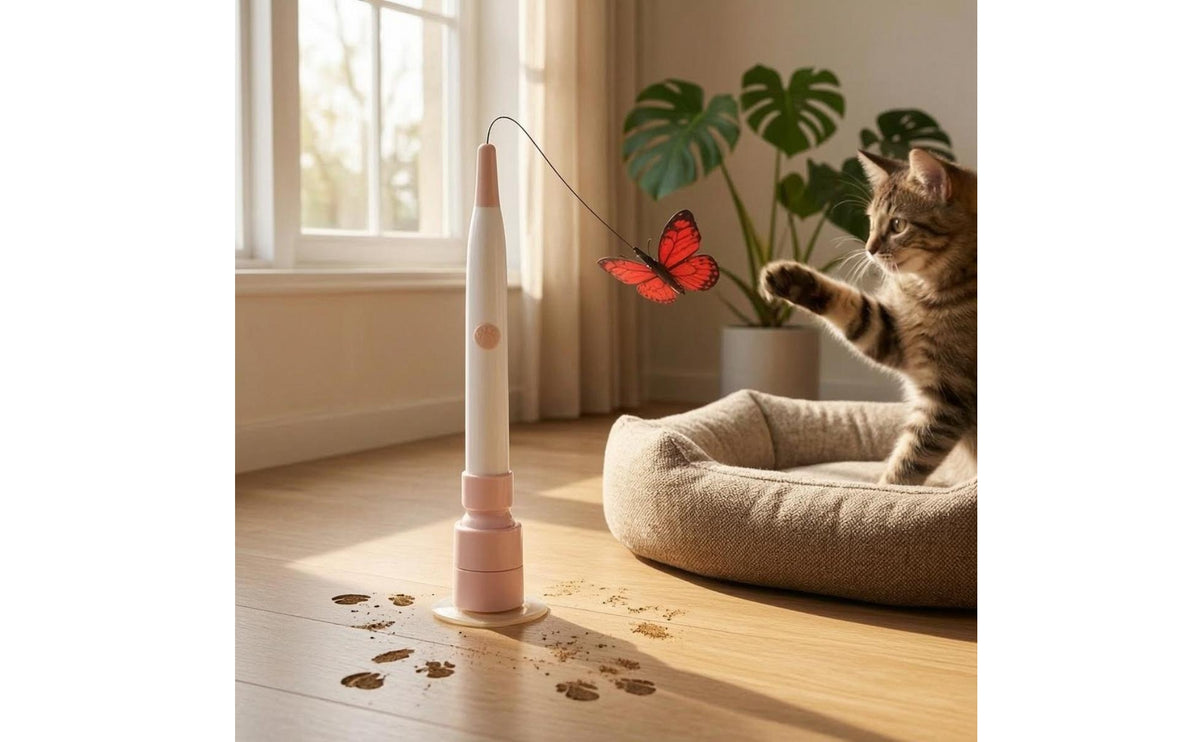 Reusable Power Feline Teaser Rod Toy Automatic Animal Play Item Handheld