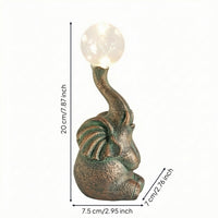 Elephant Statue with Ambient Elephant Lamp Whimsical Ornament for Entryway Table