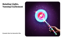 Shine-up Pinwheel Toy Colorful Lights Illuminated Rotating Stick Rotating Shine Display Stick Battery Operated Electric Flashing