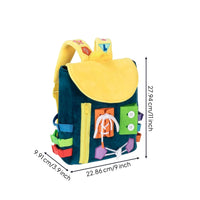 Fine Motor Learning Backpack with Buckles Educational Toddler Backpack with Buckles Problem Solving Sensory Toy Child-Centered for Toddlers, Travel, Home