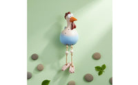 Weather Resistant Dangling Leg Chicken Figurine Hand-Painted Resin Chicken Ornament for Collectors, Garden, Patio, Desktop