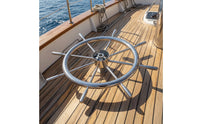 Polished Boat Steering Wheel Rustproof Marine Steering Wheel Long-Lasting Hardware Ergonomic for Mariners