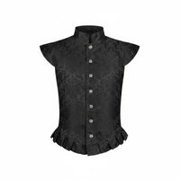 Historical Performance Vest Floral Pattern Historical Doublet Vest Sleeveless Pirate Waistcoat for Men, Theater, Party