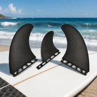 3 Pieces Matte Surfing Fins with Honeycomb Pattern Ultralight Thruster Fins Controlled Surfboard Fin Low-Profile for Surfers