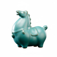 Symbol of Success Ceramic Horse Figurine Nurturable Astrological Horse Ornament Retro Design Chinese Astrological Creature Ornament Traditional Craftsmanship for Collectors, Home Decor, Office Desk