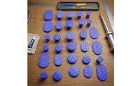 30 Pieces Textured Dent Repair Pads with Threaded Stem Oval Dent Pulling Pads Convex Straight for DIYers