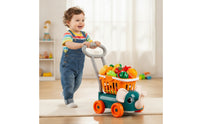Play Shopping Cart with Food Imaginative Elephant Push Cart Rounded