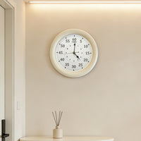 Dual Scale Analog Wall Clock Black Hands Round Wall Clock Large Numerals Room Decoration Central Mount