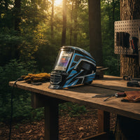 Auto-Darkening Metalworking Helmet /IR Protection Metalworking Helmet with Sensors Hands Complete-Coverage Guard for Welders