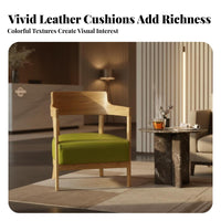 Comfortable padding Upholstered Wood Frame Armchair Ergonomic Backrest Upholstered Wood-Frame Seat firm-density Foam Padding Accent Chair Retro Design for Cafe Owners, Interior Designers, Reception Area, Office, perusing alcove, Living Room