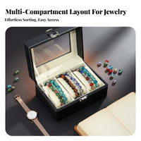 Dustproof Bracelet Storage Box Large Capacity Bracelet Organizer Box Faux Leather Exterior for Closet