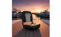 Cushioned Marine Driver Seat Textured Boat Seat with Hinged Backrest Sturdy Tough for Fishing Boats