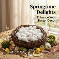 Foam Eggs for Easter Crafts, Mini Decorative Bird Ornaments, Artificial to Decorate, Paintable for Table Centerpiece Projects
