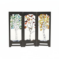 3D Acrylic Folding Screen Artistic Mini Screen Stand Transparent Panel Decorative Room Divider Compact for Tabletop, Shelf, Office