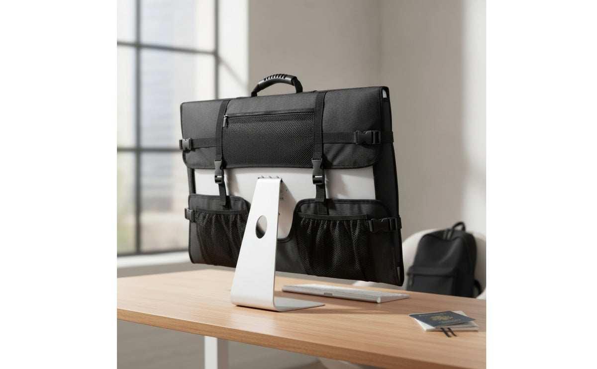 Desktop Computer Carrier Shielded Computer Carrying Case Waterproof Carrying Case with Pockets for Photographers, Designers, Travel, in-Field Work
