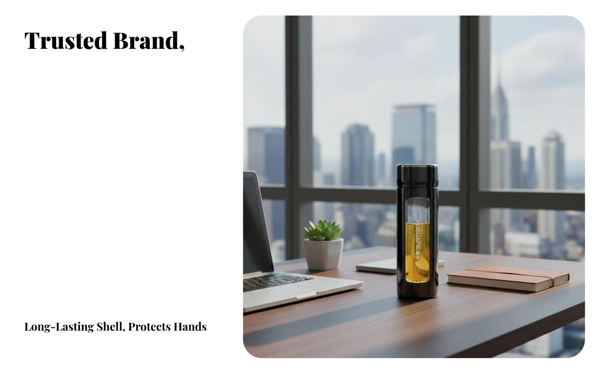 Portable Tea Tumbler Large Capacity Glass Tea Tumbler with Strainer Leak-Resistant Shatter-Resistant Glass Cup for Commuters, Travel, Daily Use