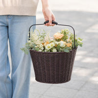 Foldable Bicycle Detachable Woven Basket for Brompton D5D7 Vintage Japanese Style Bike Basket Shopping Basket