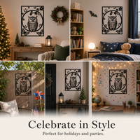 Owl Silhouette Metal Wall Art Decor for Living Room Bedroom