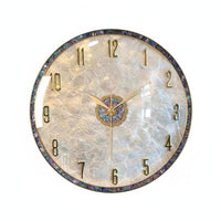 Non-Ticking Luxury Shell Face Clock Quartz Movement Silent Wall Clock Easy to Install for Homeowners, Gift Givers, Bedroom, Hallway, Kitchen