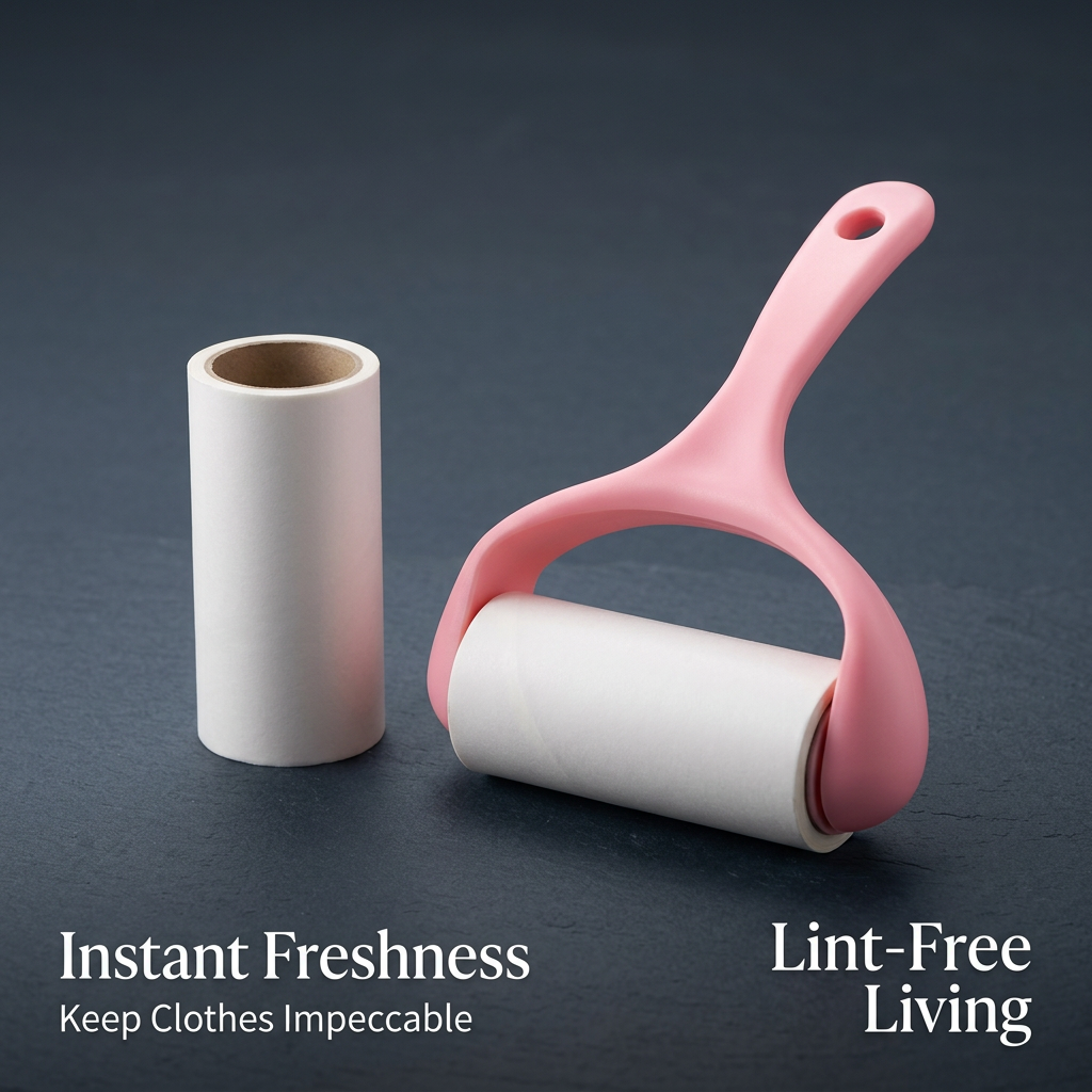 Lint Roller Sticky Paper, 10cm Wide Dust Catcher Roll, 60 Sheets Tearable for Home Use, Modern Minimalist Style Hair Remover