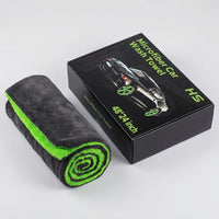 Twisted Loop Car Drying Towel, 60x90cm Car Drying Towel with Micro Fibre Cloths, 1000 GSM Super Absorbent for Glass and Detailing