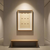 Wooden Medal Frame Clear Front Panel 9 Medal Display Frame Dust Protection