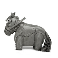 3D Design Horse-Shaped Bag Black Edge Piping Novelty Horse Handbag Adjustable Strap Novelty Shoulder Bag Studded
