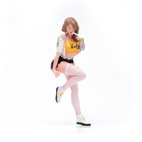 Milk Tea Drinker Figure Hand-Painted Female Figure Figurine Display Collectible Decorative Item for Shelf Decor