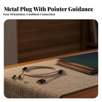 Tonearm Audio Cable Single Crystal Copper Turntable Phono Cable Gold Shielded Phono Interconnect for Audiophiles, High-Fidelity Enthusiasts