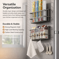 Refrigerator Organizer Made of Carbon Steel for Kitchen Organization, 28cm Storage Rack for Side