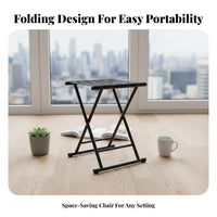 Foldable Design Collapsible Frame Stool Compact Collapsible Frame Webbed Stool Sturdy Folding Seat Quick Setup for Anglers, Travelers, Fishing, Outdoors, Camping, Hiking