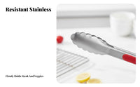 Stainless Steel Kitchen Tongs High Temperature Resistant Barbecue Grilling Tongs Kitchenware Anti-Scald Handle Dishwasher Safe