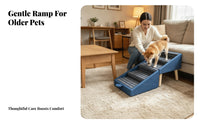 Upholstered Pet Stair Furniture Wooden Legpet Stair Legs Stairs Gentle Incline for Beside a Sofa