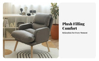Multi-Position Recline Reclining Armchair with Ottoman Adjustable Backrest Armchair and Ottoman Set Ergonomic Design Lounge Chair Long-Lasting Textile for Awayice Workers, Students, Living Room, Bedroom, Reading Nook, Small Areas