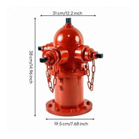 Galvanized Steel Desktop Fire Plug Glossy Industrial Fire Plug Decor Baked Paint Firefighter Inspired Ornament Chain Details