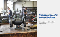 Heavy-Duty Commercial Bench, Full Copper Motor, 200/250mm Polishing Machine
