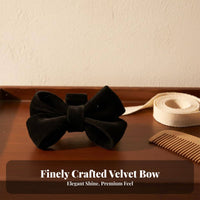 Velvet Bow Hair Clasp Retro Design Flocked Bow Hair Clasp Elegant Design Mini Bowknot Hair Claw for Women, Girls, Daily Wear, Wedding, Festivals