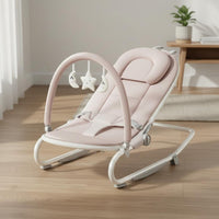 Infant Rocking Chair 3-Point Harness Infant Bouncer Seat Detachable Toy Bar Newborn Soothing Lounger for Newborns, Infants
