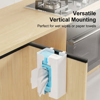 Cabinet Under-Mount Paper Towel Holder, Adjustable Hanging Rack for Kitchen Cupboard, No-Drill Dispensing Roll Versatile for Wet Wipes &