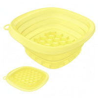 Flexible Collapsible Ice Facial Basin Hexagonal Grid Portable Cold Treatment Basin Loop Handle Foldable Silicone Face Bowl Space-Saving