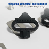 Cycling Cleat, Universal Bike Pedal Plate for Road and Trail, SPD Compatible, Metal, Complete Installation Kit