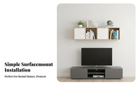 Drillwithout Drilling Installation Floating Media Hutch Space-Saving Hanging Cubby Organizer Versatile Wall Shelf Sturdy Construction for Apartment Dwellers, Homeowners, DIY Enthusiasts, Living Room, Entertainment Hub, Bedroom, Kitchen