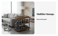 Movable with casters C-Shaped Rolling Stand Multi-Functional Living Room Furniture Space-Saving Design End Table Lower Storage Shelf for Apartment Dwellers, Homeowners, Remote Workers, Small Spaces, Bedroom, Home clearice