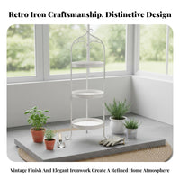 Vintage Aesthetic Folding Tray Table Space-Saving Foldable Tray Table Multi-Purpose Plant Stand Lightweight and Portable for Apartment Dwellers, Decor Enthusiasts, Living Room, Balcony, Garden, Small Areas