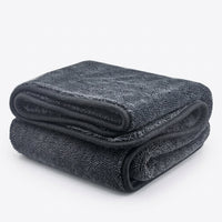 Large Car Drying Towel with Microfiber Cloths, Gray Multi-Purpose Car Wash Towel for Streakless Drying, Bound Edges for Household Detailing
