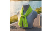 Sweat Towel with Snap Button Wearable Cooling Neck Wrap Breathable Sweat Absorbing Towel for Summer Heat, Travel