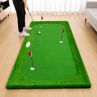 Fake Grass Home Putting Green, Portable Non-Slip Putting Mat with Slope Simulation, Indoor Outdoor Practice for Men